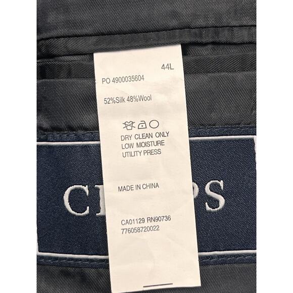 Chaps Sport Coat Mens Size 44L Silk Wool Two Button Single Vented Gray Blue - Picture 5 of 11